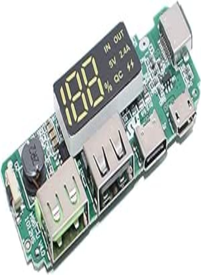 LED Dual USB 5V 2.4A Micro/Type-C USB Mobile Power Bank 18650 Charging Module Lithium Battery Charger Board Circuit Protection Circuit Board (Color : 5V 2.4A) (1)